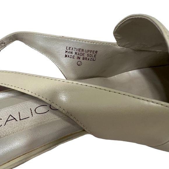 Calico Vintage (EUC) Cream Leather Slingback Sandals Size 9 - Picture 5 of 10